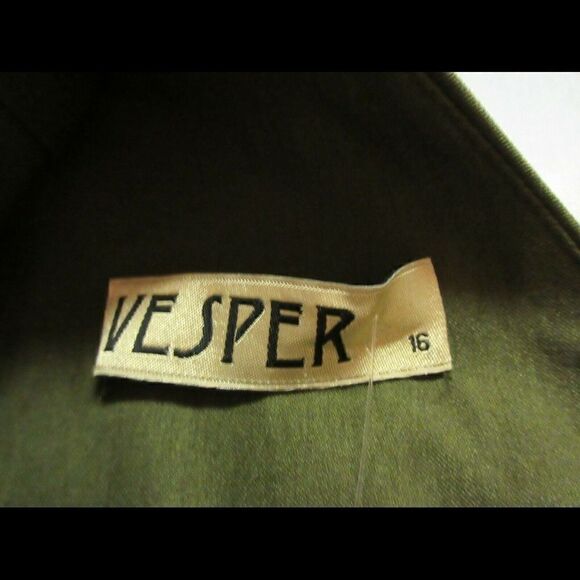 Dress by Vesper green navy & pink sz 16 - Picture 4 of 4